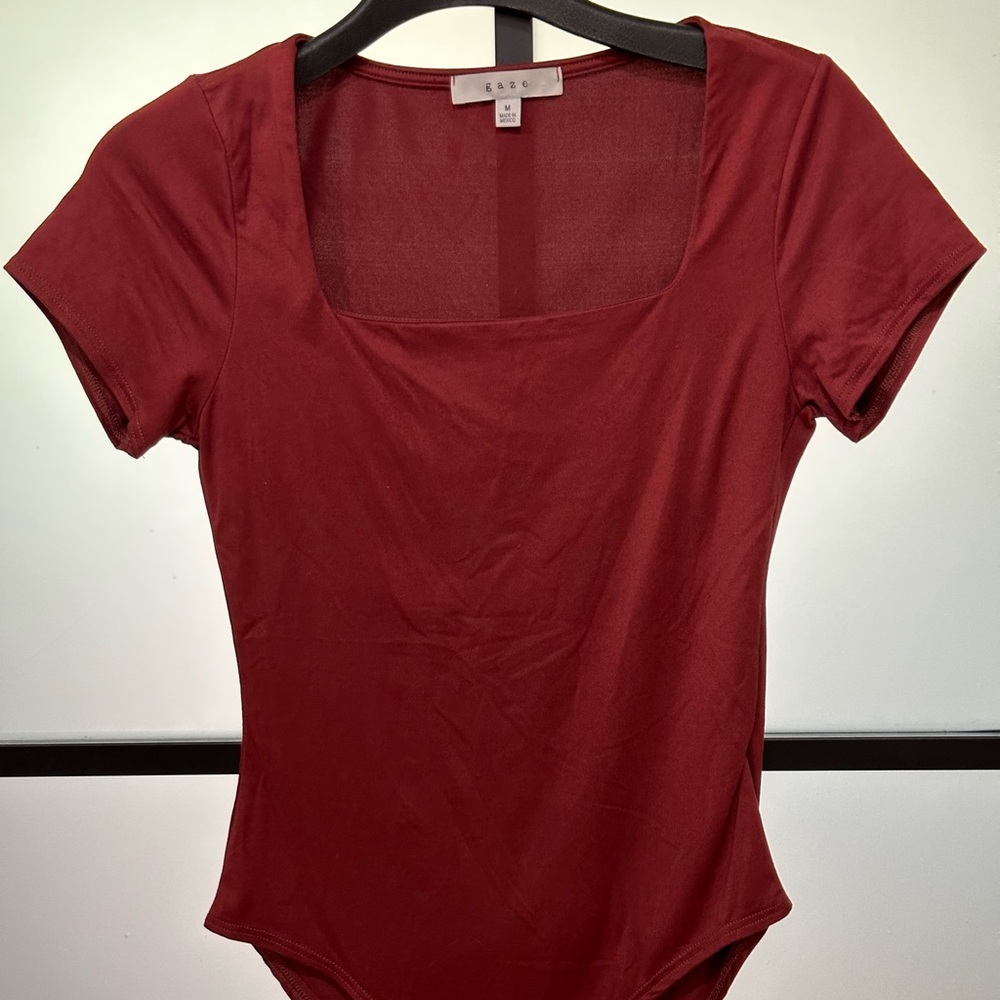 Maroon gaze bodysuit